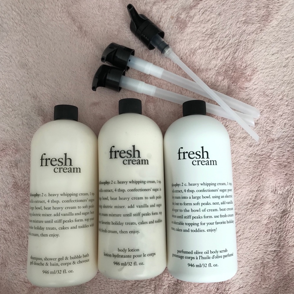 Philosophy Fresh Cream Body Wash, Lotion, & Scrub
